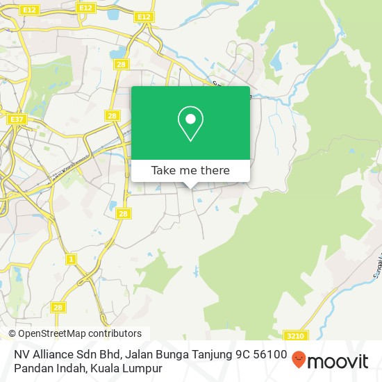 Peta NV Alliance Sdn Bhd, Jalan Bunga Tanjung 9C 56100 Pandan Indah