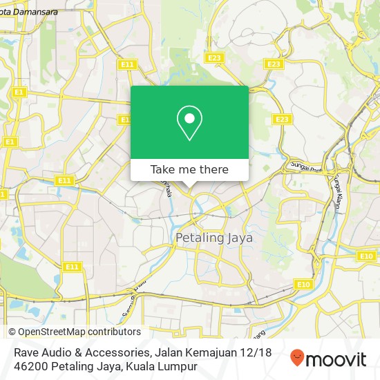 Rave Audio & Accessories, Jalan Kemajuan 12 / 18 46200 Petaling Jaya map