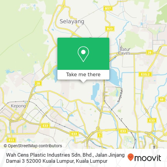 Wah Cens Plastic Industries Sdn. Bhd., Jalan Jinjang Damai 3 52000 Kuala Lumpur map