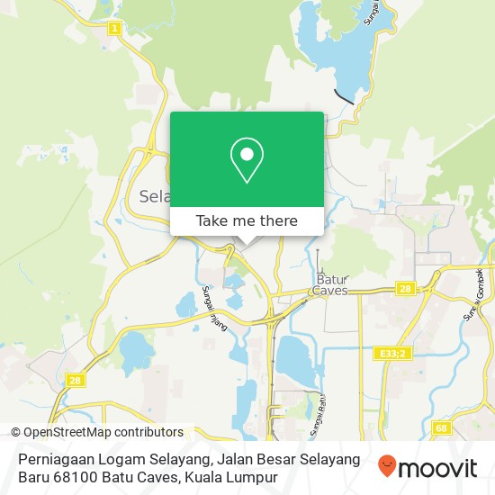 Peta Perniagaan Logam Selayang, Jalan Besar Selayang Baru 68100 Batu Caves