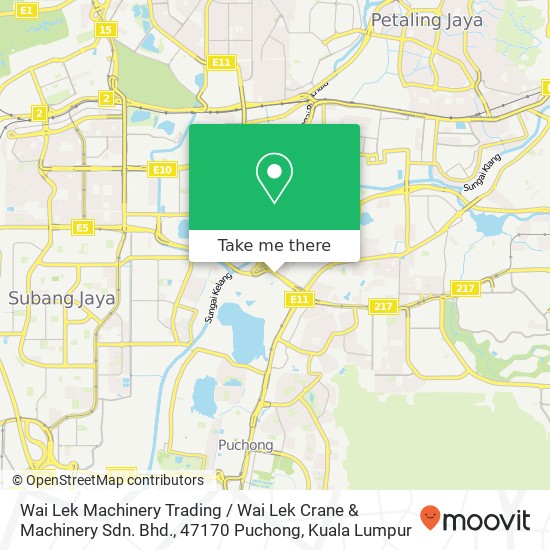 Wai Lek Machinery Trading / Wai Lek Crane & Machinery Sdn. Bhd., 47170 Puchong map