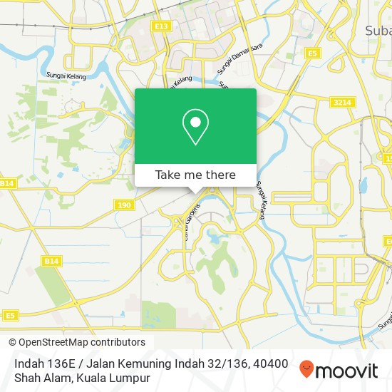 Indah 136E / Jalan Kemuning Indah 32 / 136, 40400 Shah Alam map