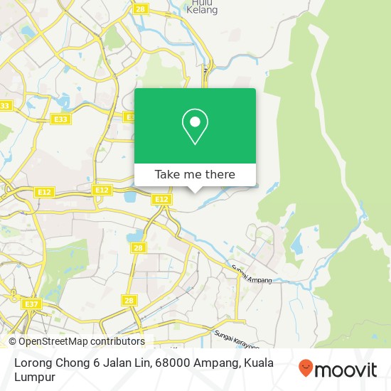 Peta Lorong Chong 6 Jalan Lin, 68000 Ampang