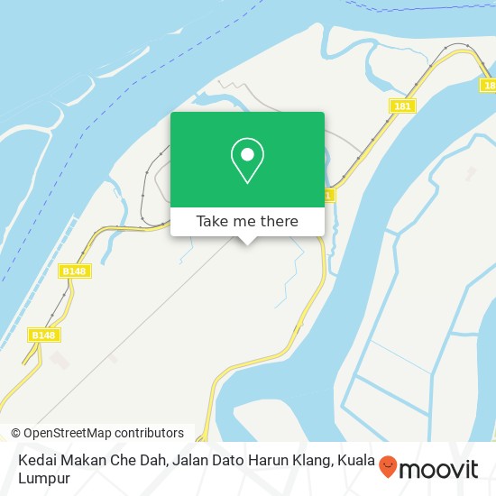 Peta Kedai Makan Che Dah, Jalan Dato Harun Klang