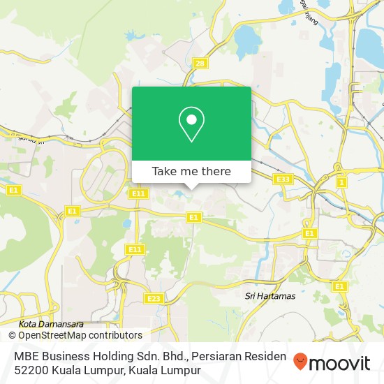 MBE Business Holding Sdn. Bhd., Persiaran Residen 52200 Kuala Lumpur map
