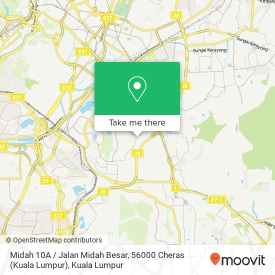 Peta Midah 10A / Jalan Midah Besar, 56000 Cheras (Kuala Lumpur)