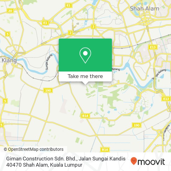 Giman Construction Sdn. Bhd., Jalan Sungai Kandis 40470 Shah Alam map