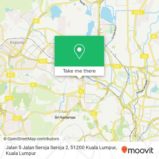 Peta Jalan 5 Jalan Seroja Seroja 2, 51200 Kuala Lumpur