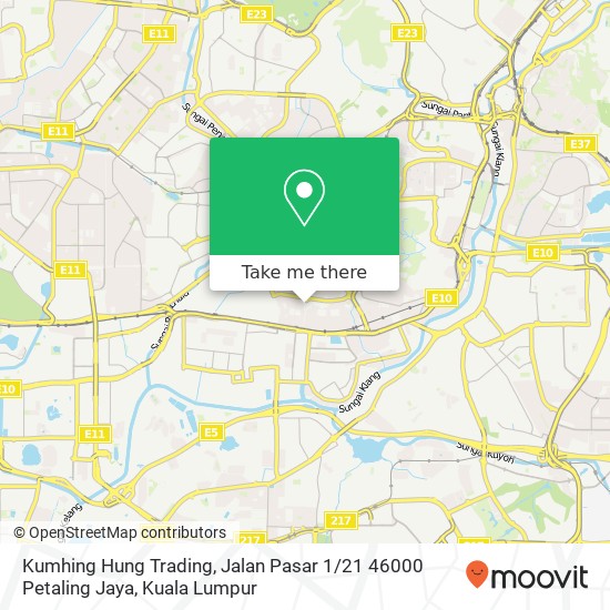 Kumhing Hung Trading, Jalan Pasar 1 / 21 46000 Petaling Jaya map