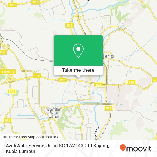 Peta Azeli Auto Service, Jalan SC 1 / A2 43000 Kajang