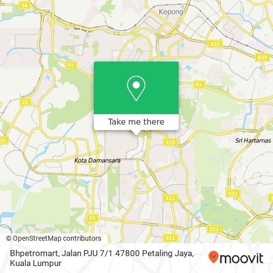 Bhpetromart, Jalan PJU 7 / 1 47800 Petaling Jaya map