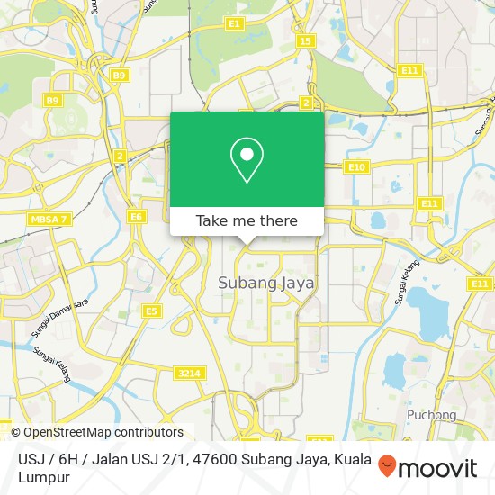 Peta USJ / 6H / Jalan USJ 2 / 1, 47600 Subang Jaya