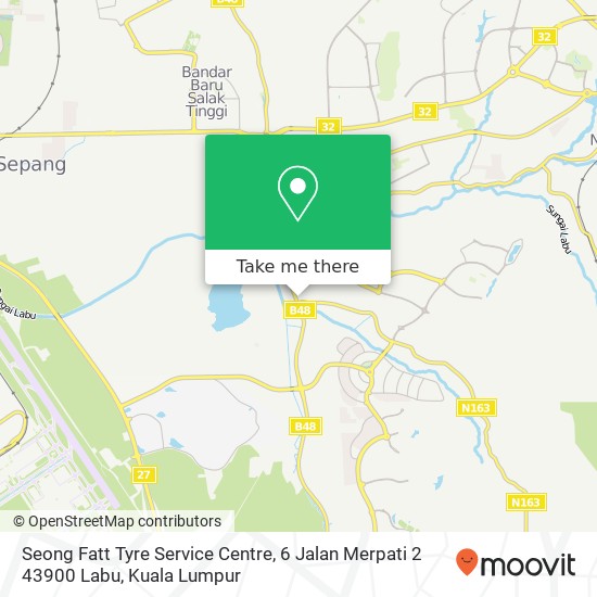 Peta Seong Fatt Tyre Service Centre, 6 Jalan Merpati 2 43900 Labu