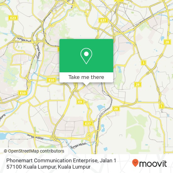 Phonemart Communication Enterprise, Jalan 1 57100 Kuala Lumpur map