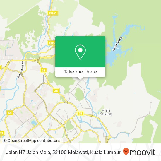 Jalan H7 Jalan Mela, 53100 Melawati map