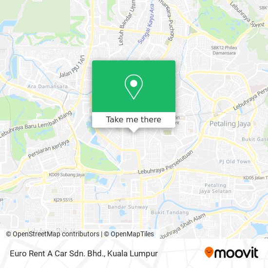 Peta Euro Rent A Car Sdn. Bhd.