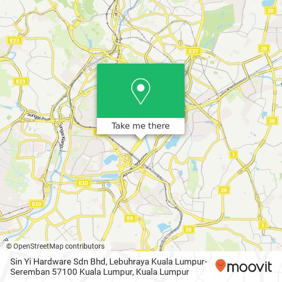 Peta Sin Yi Hardware Sdn Bhd, Lebuhraya Kuala Lumpur-Seremban 57100 Kuala Lumpur