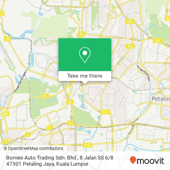 Peta Borneo Auto Trading Sdn. Bhd., 8 Jalan SS 6 / 8 47301 Petaling Jaya