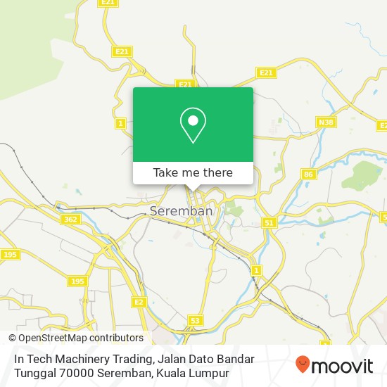 In Tech Machinery Trading, Jalan Dato Bandar Tunggal 70000 Seremban map