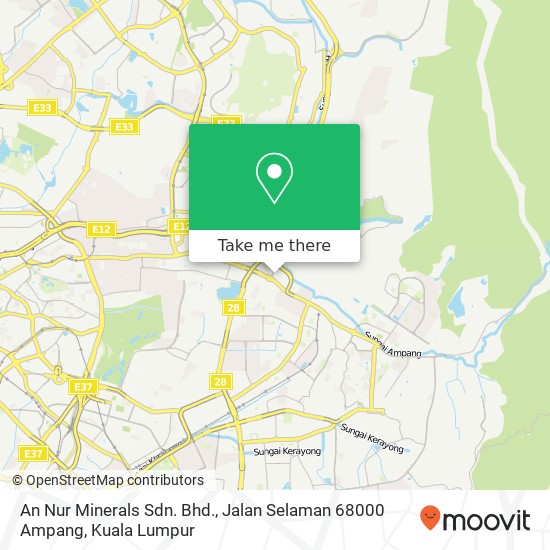 An Nur Minerals Sdn. Bhd., Jalan Selaman 68000 Ampang map