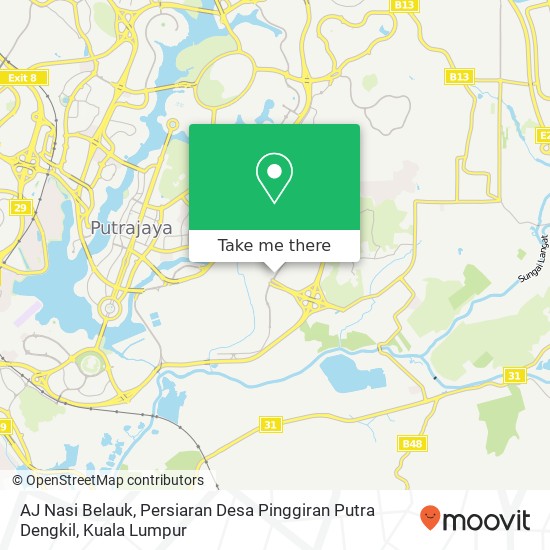 AJ Nasi Belauk, Persiaran Desa Pinggiran Putra Dengkil map