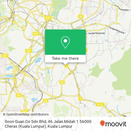 Soon Guan Co Sdn Bhd, 46 Jalan Midah 1 56000 Cheras (Kuala Lumpur) map