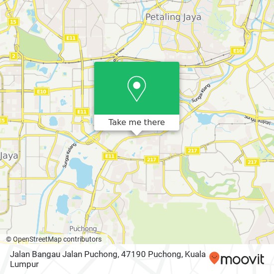 Peta Jalan Bangau Jalan Puchong, 47190 Puchong