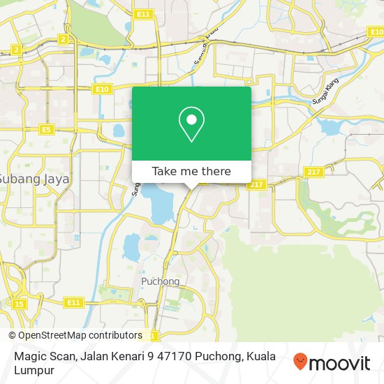 Peta Magic Scan, Jalan Kenari 9 47170 Puchong