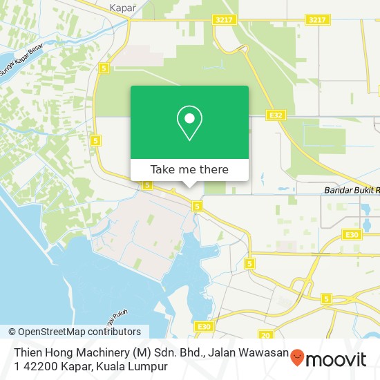 Thien Hong Machinery (M) Sdn. Bhd., Jalan Wawasan 1 42200 Kapar map