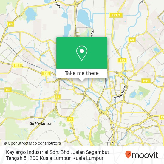 Keylargo Industrial Sdn. Bhd., Jalan Segambut Tengah 51200 Kuala Lumpur map