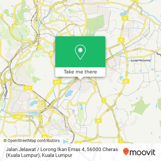 Peta Jalan Jelawat / Lorong Ikan Emas 4, 56000 Cheras (Kuala Lumpur)