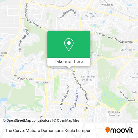 Peta The Curve, Mutiara Damansara
