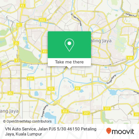 Peta VN Auto Service, Jalan PJS 5 / 30 46150 Petaling Jaya