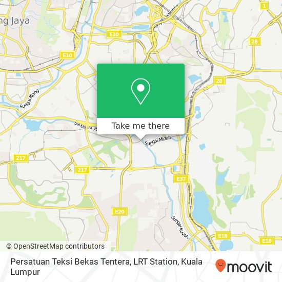 Persatuan Teksi Bekas Tentera, LRT Station map