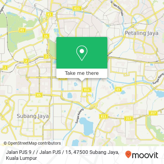 Peta Jalan PJS 9 / / Jalan PJS / 15, 47500 Subang Jaya