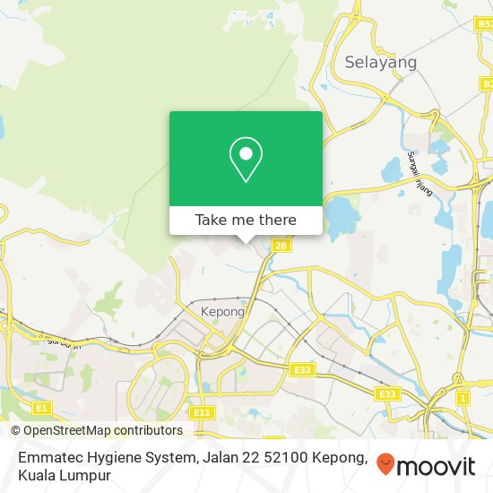 Emmatec Hygiene System, Jalan 22 52100 Kepong map