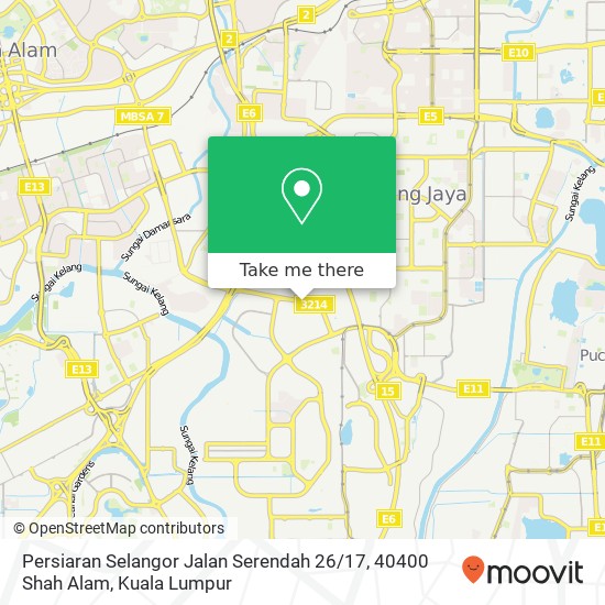 Peta Persiaran Selangor Jalan Serendah 26 / 17, 40400 Shah Alam