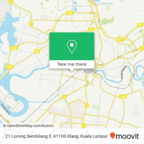 Peta 21 Lorong Sembilang 3, 41100 Klang