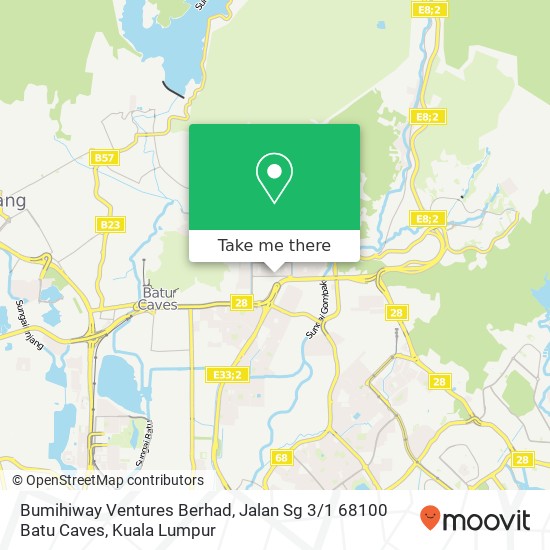 Peta Bumihiway Ventures Berhad, Jalan Sg 3 / 1 68100 Batu Caves