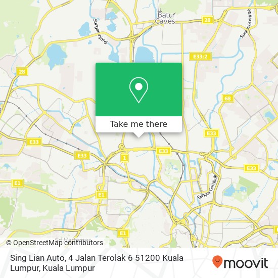 Sing Lian Auto, 4 Jalan Terolak 6 51200 Kuala Lumpur map