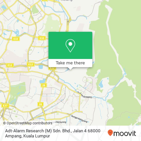 Adt-Alarm Research (M) Sdn. Bhd., Jalan 4 68000 Ampang map