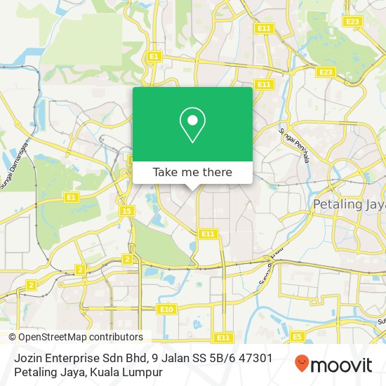 Jozin Enterprise Sdn Bhd, 9 Jalan SS 5B / 6 47301 Petaling Jaya map
