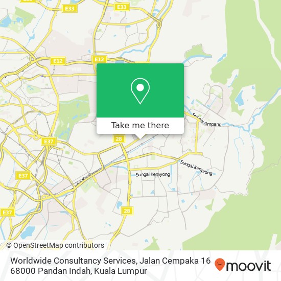 Peta Worldwide Consultancy Services, Jalan Cempaka 16 68000 Pandan Indah