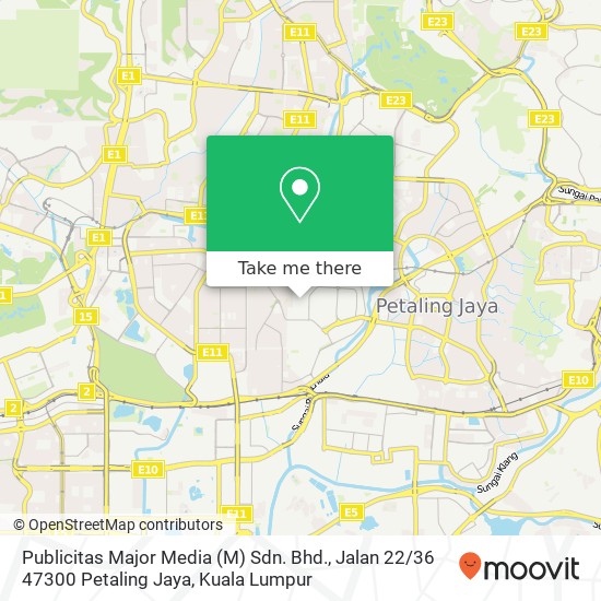 Publicitas Major Media (M) Sdn. Bhd., Jalan 22 / 36 47300 Petaling Jaya map