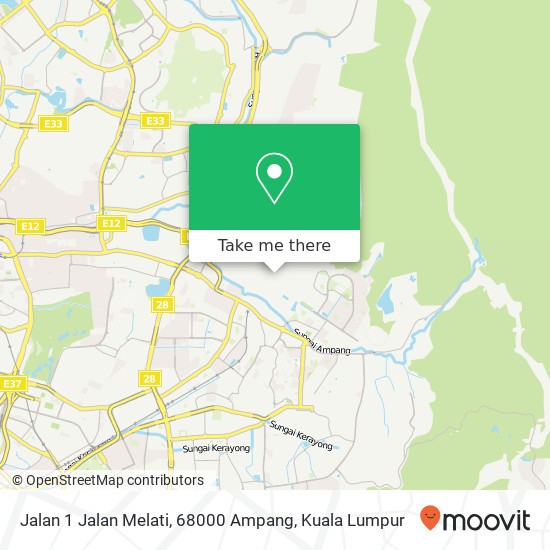 Peta Jalan 1 Jalan Melati, 68000 Ampang