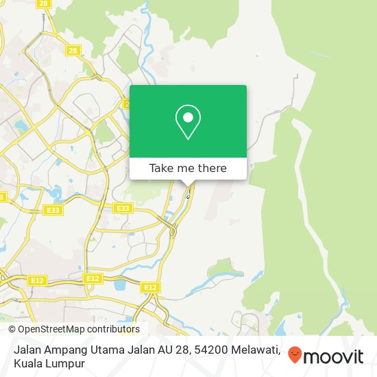 Peta Jalan Ampang Utama Jalan AU 28, 54200 Melawati