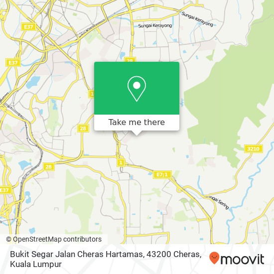 Peta Bukit Segar Jalan Cheras Hartamas, 43200 Cheras