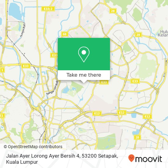 Peta Jalan Ayer Lorong Ayer Bersih 4, 53200 Setapak