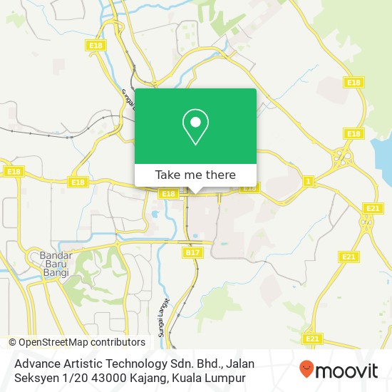 Advance Artistic Technology Sdn. Bhd., Jalan Seksyen 1 / 20 43000 Kajang map