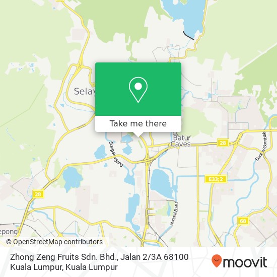 Peta Zhong Zeng Fruits Sdn. Bhd., Jalan 2 / 3A 68100 Kuala Lumpur